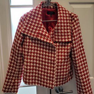 Talbots Red & White Houndstooth Jacket - Size 6